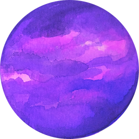 Hand-Painted Watercolor Space Galaxy Purple Violet Planet